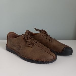 Sport Fashion Leather Men's Lace up Moccassins Comfort Shoe Size EU41 US 10